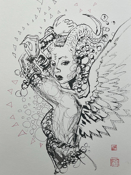 David Mack Original Art Top Cow The Darkness #1 Cover Ink Study