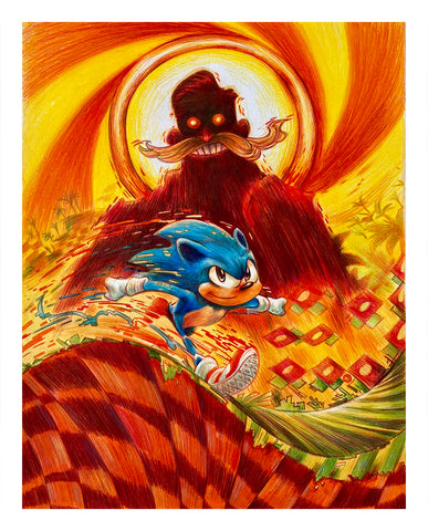 Eduardo Vieira Original Art Sonic The Hedgehog Official Film Poster