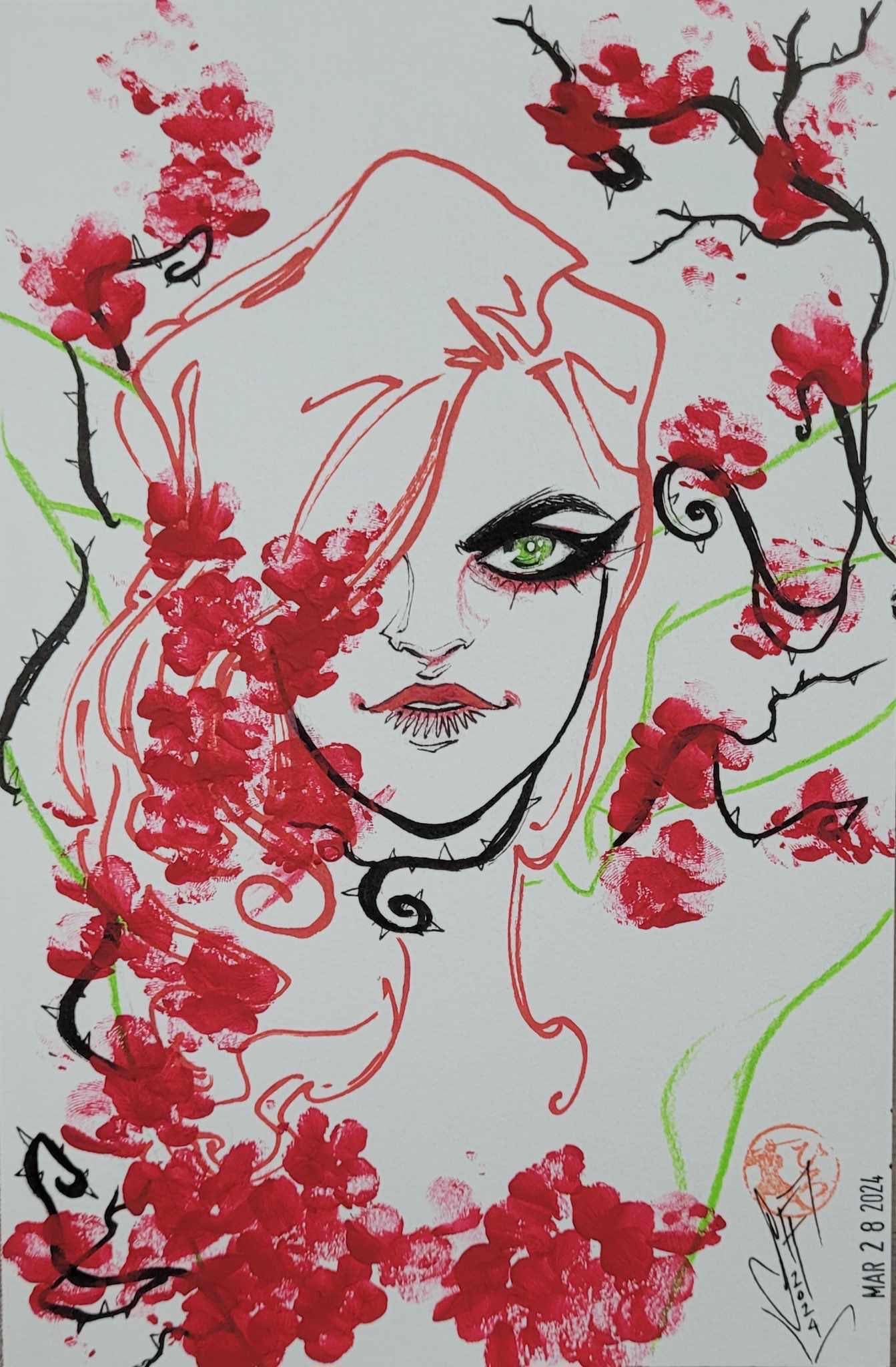 Francesca Fantini Original Art Poison Ivy 5.5x8.5