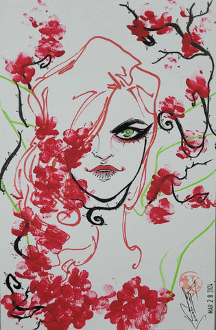 Francesca Fantini Original Art Poison Ivy 5.5x8.5" Illustration