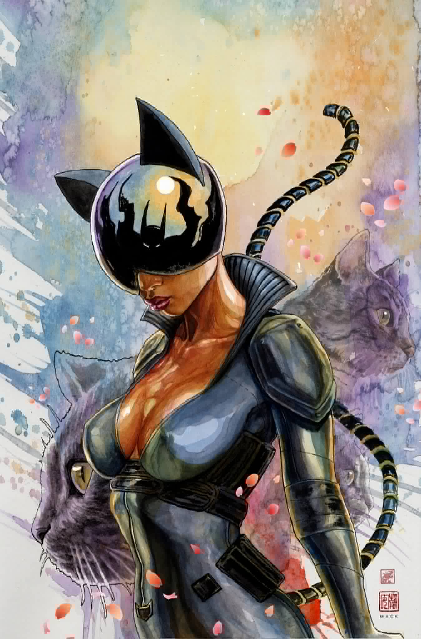 David Mack Original Art Absolute Catwoman #1 Watercolour Final Cover