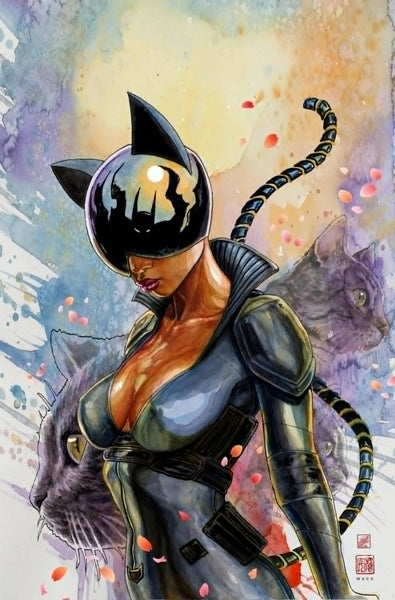 David Mack Original Art Absolute Catwoman #1 Watercolour Final Cover