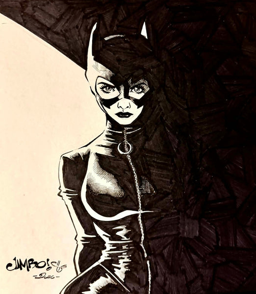 Jimbo Salgado Original Art Catwoman Illustration