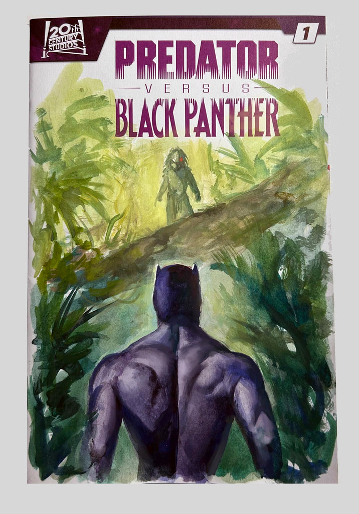 Aaron Bartling Original Art Black Panther Blank Cover Illustration Comic Art