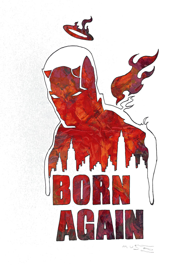 David Mack Daredevil: Born Again White Variant 12x18  Limited Edition Giclee Comic Art