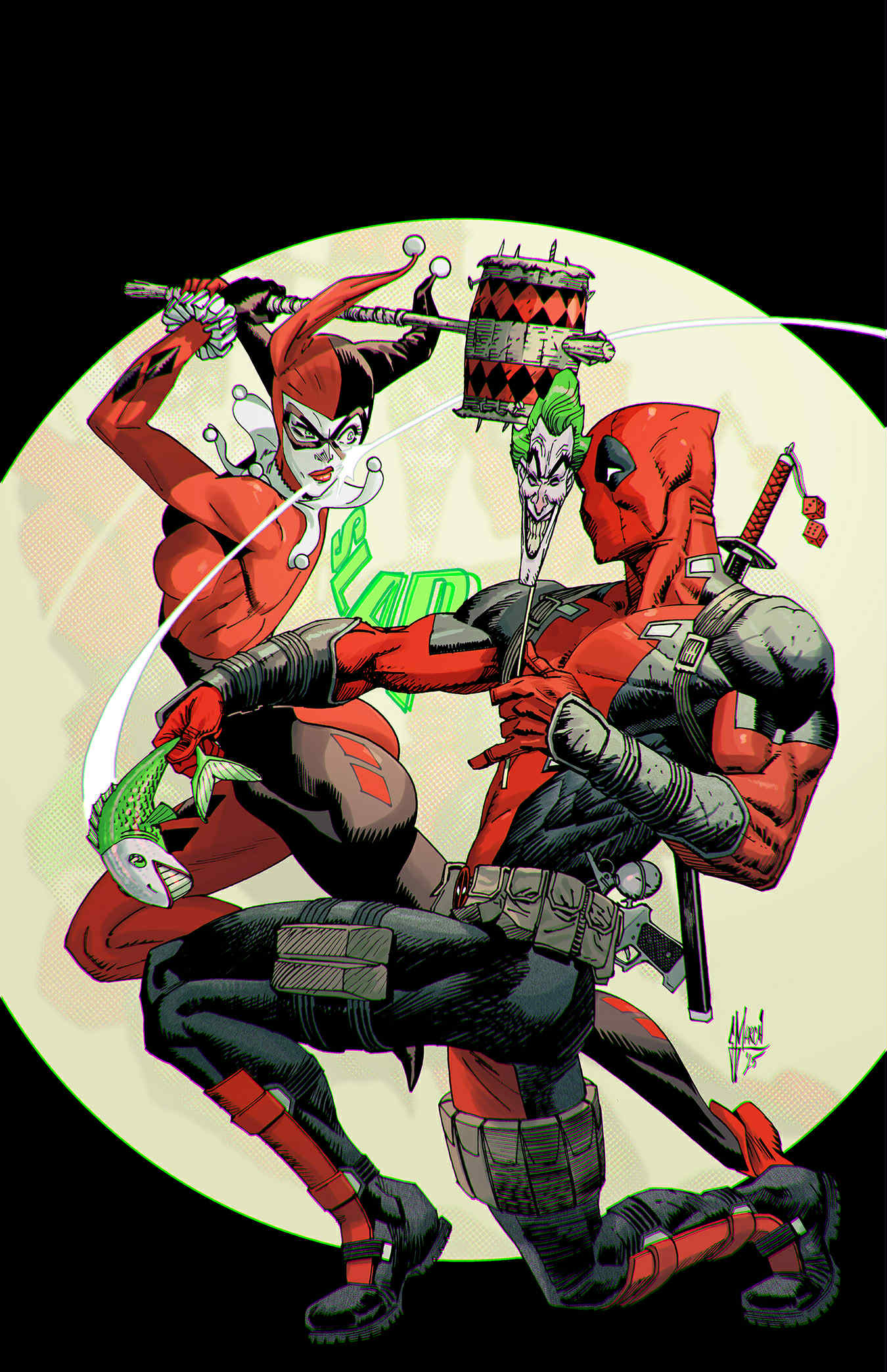 Guillem March Original Art DEADPOOL/BATMAN #1 Cover