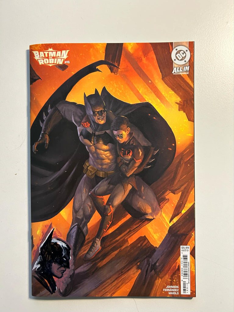 Aaron Bartling Original Art Batman and Robin #15 Remarqued Cover 1 Comic Art