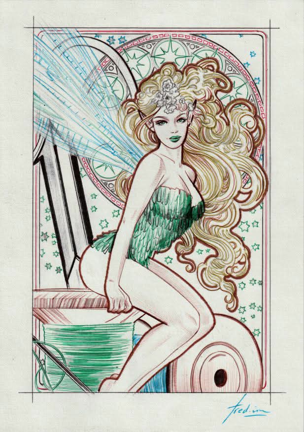 Fred Ian Original Art Tinker Bell Illustration (includes prelim)
