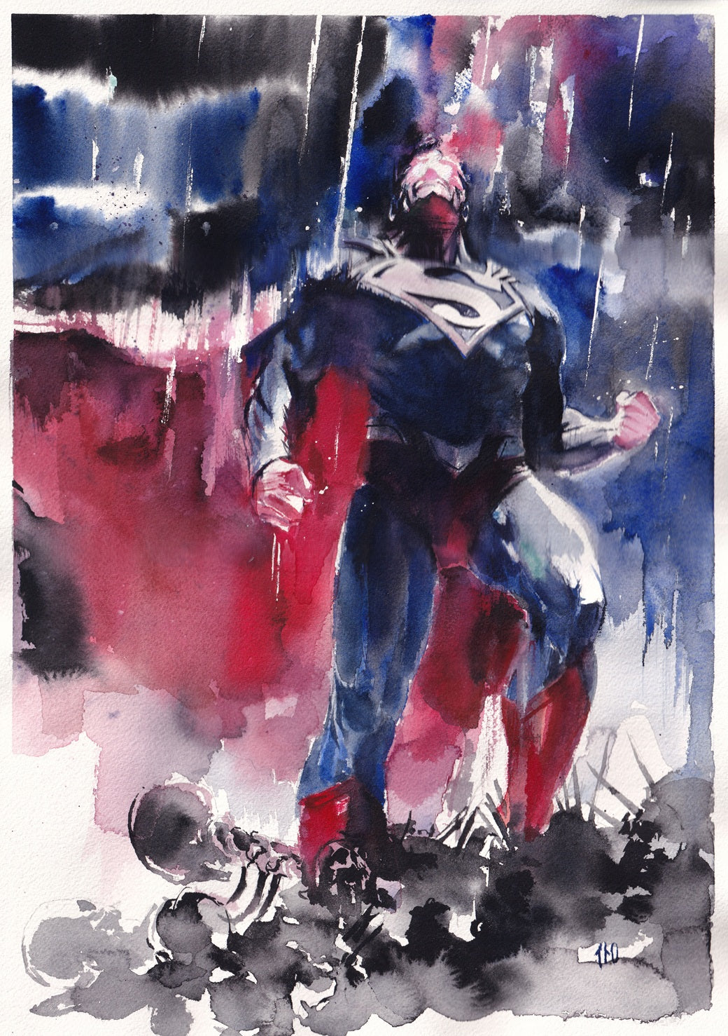 Ito Original Art Superman Illustration