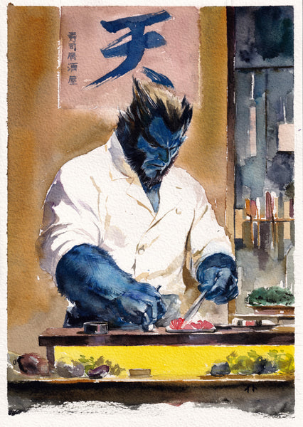Ito Original Art Beast Yakitori Chef Illustration