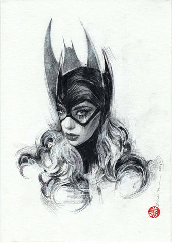 Zu Orzu Original Art Mixed Media Portraits Week 1: Batgirl