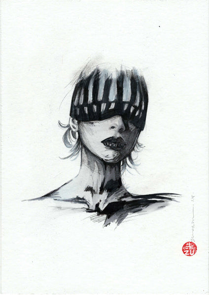 Zu Orzu Original Art Mixed Media Portraits Week 1: Cutter Something is Killing the Children