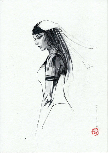 Zu Orzu Original Art Mixed Media Portraits Week 1: Elektra