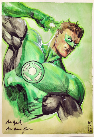 Miguel Mendonca Original Art A4 Green Lantern Hal Jordan Bust Illustration