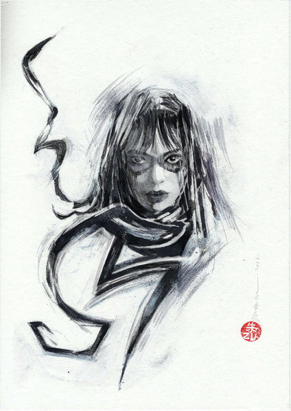 Zu Orzu Original Art Mixed Media Portraits Week 1: Ms Marvel