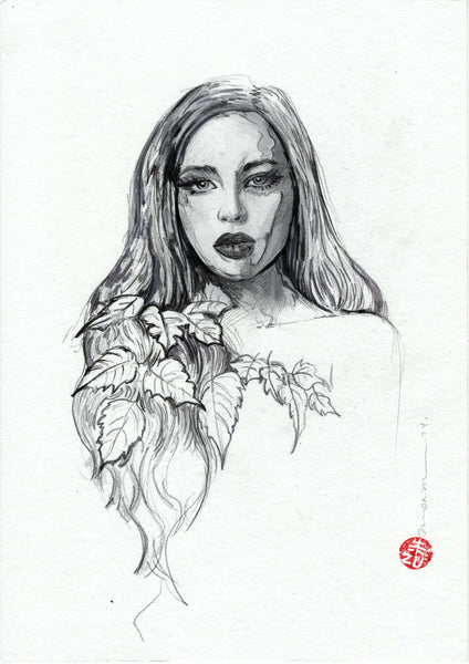Zu Orzu Original Art Mixed Media Portraits Week 1: Poison Ivy