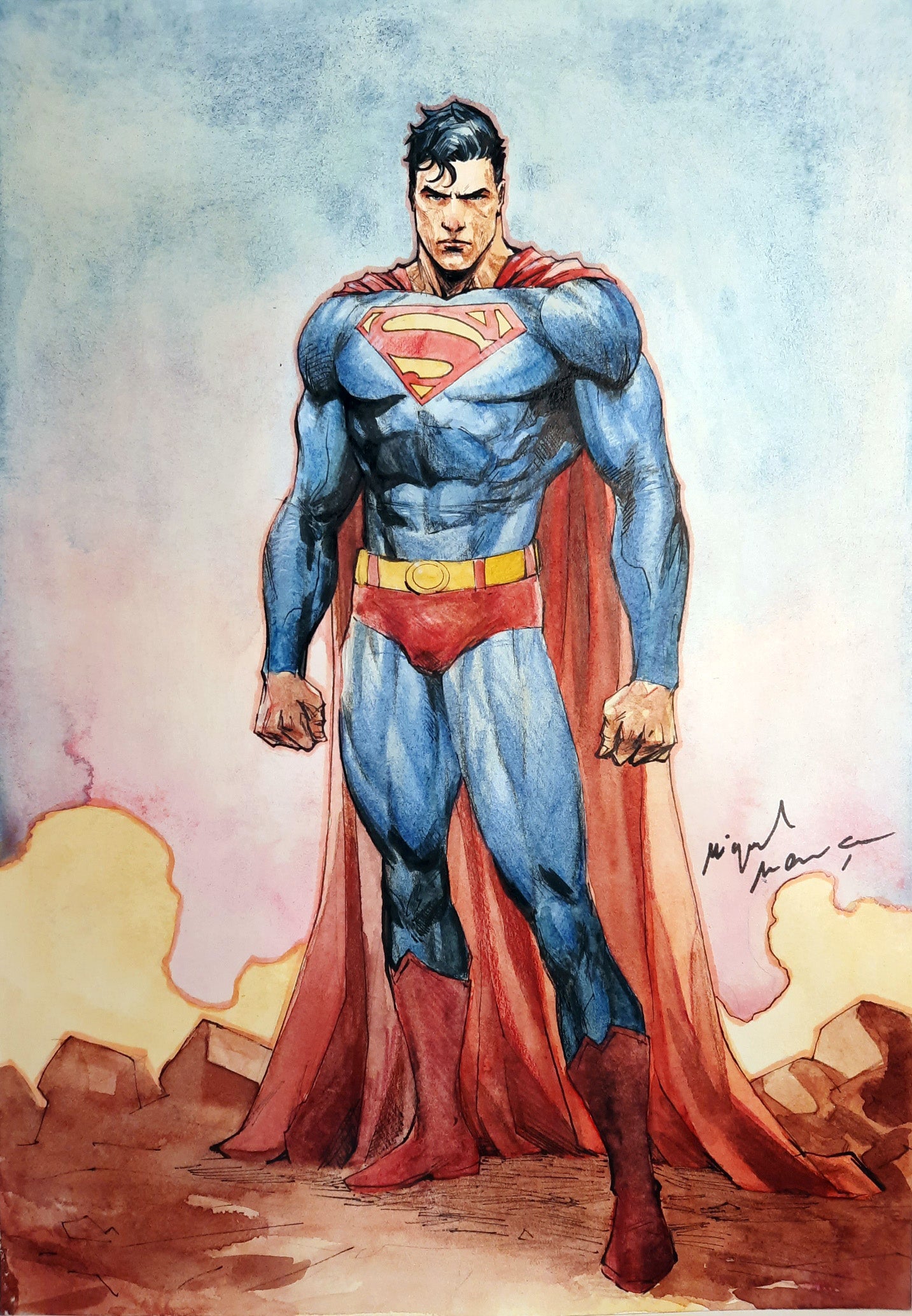 Miguel Mendonca Original Art Superman Illustration