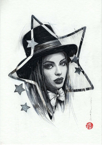 Zu Orzu Original Art Mixed Media Portraits Week 2: Zatanna