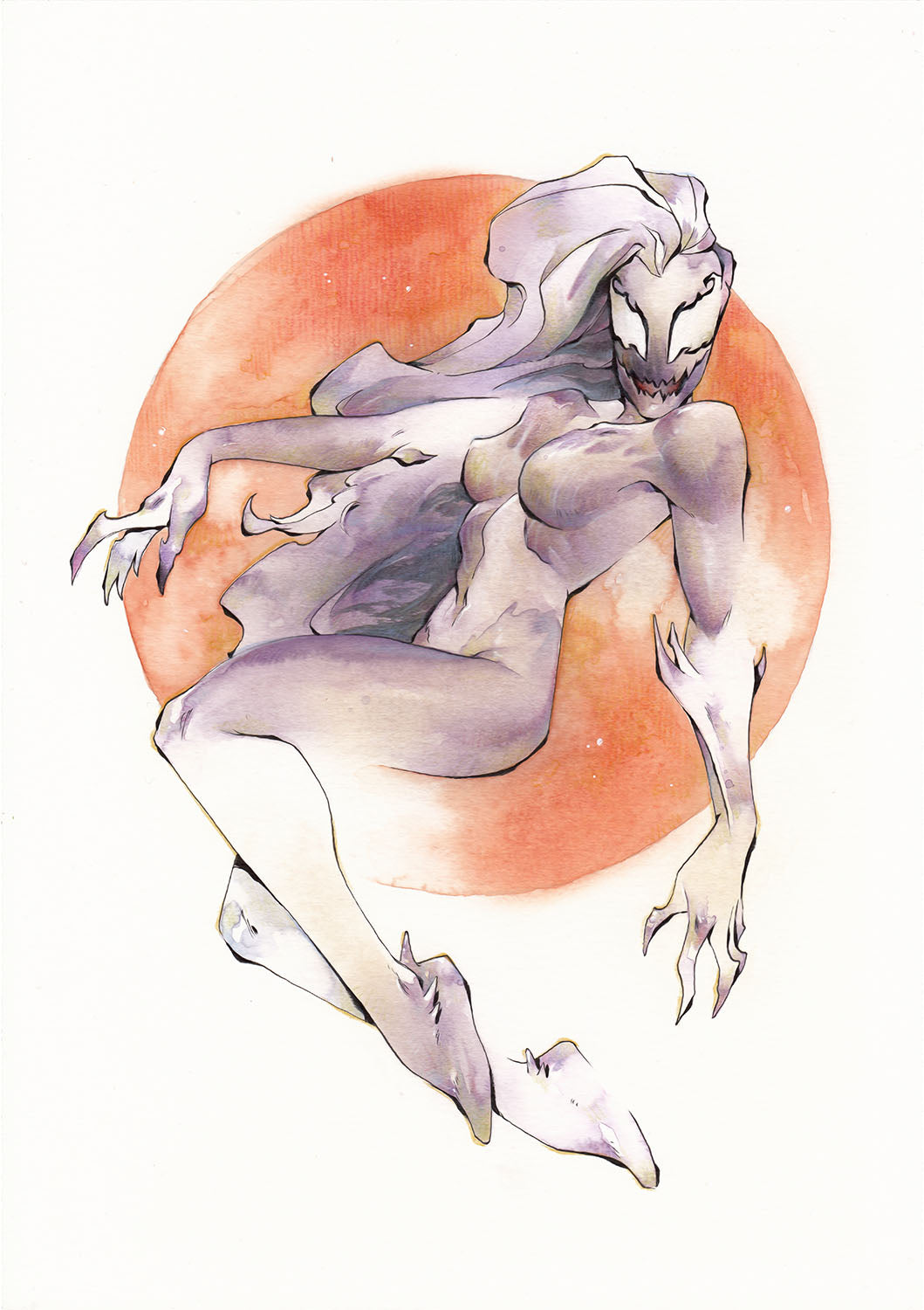 Chuma Hill Original Art A4 Agony (Venom) Illustration