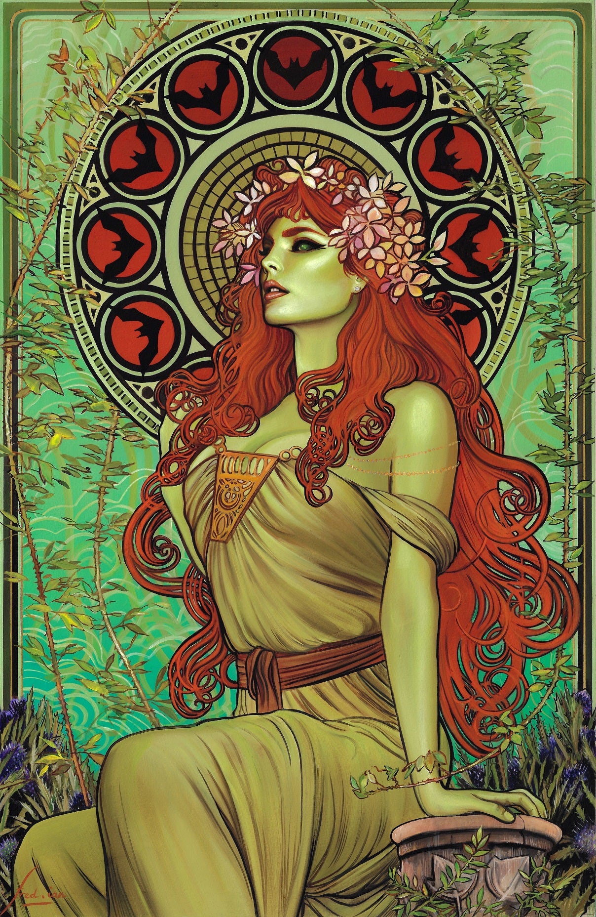 Fred Ian Original Art Poison Ivy Art Nouveau Collection