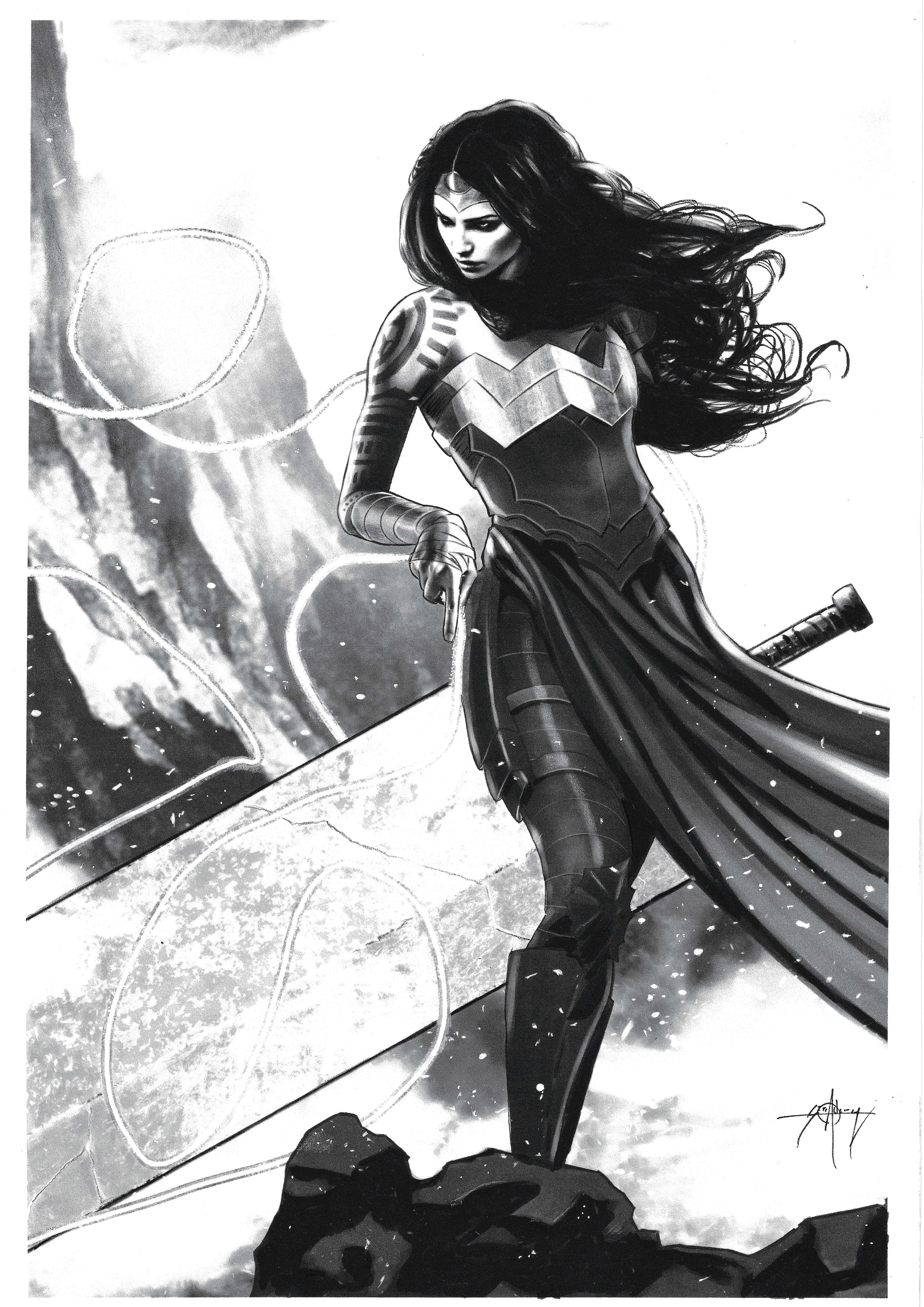 Seth Adams Original Art Absolute Wonder Woman Illustration
