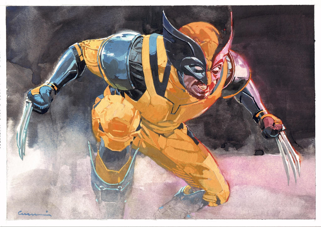 Andrea Cucchi Original Art Wolverine Mixed Media Illustration Comic Art