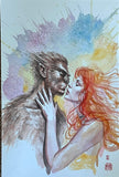 David Mack Original Art Werewolf by Night #2 Cover (Includes 3 Pieces- see images)