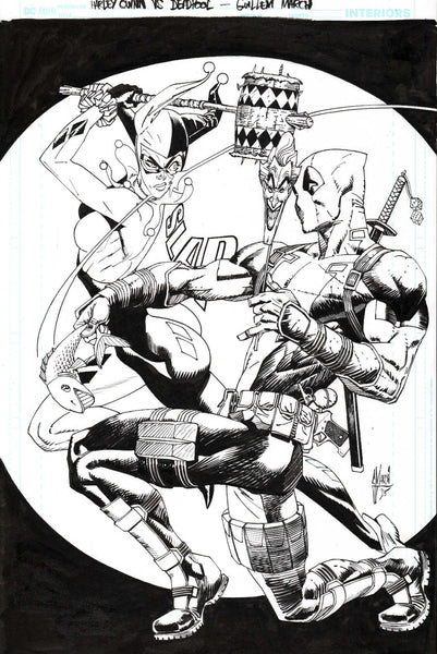 Guillem March Original Art DEADPOOL/BATMAN #1 Cover