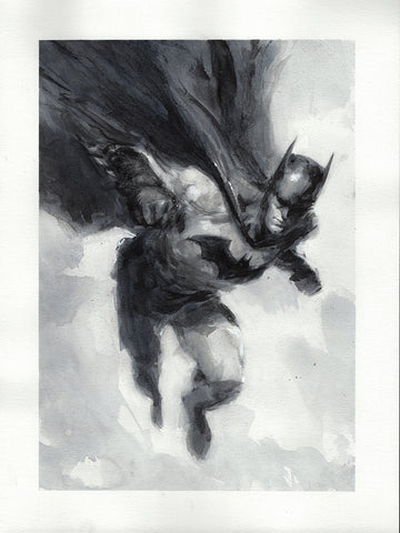 Viktor Farro Original Art Batman Mixed Media Study Illustration 1