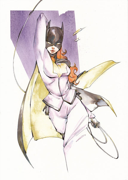 Chuma Hill Original Art A4 Batgirl Barbara Gordon Burnside Costume Illustration