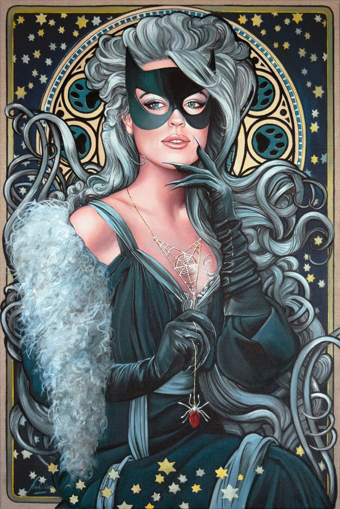 Fred Ian Black Cat Art Nouveau Collection 12x18  Limited To 20 Signed & Numbered Edition Giclee Comic Art
