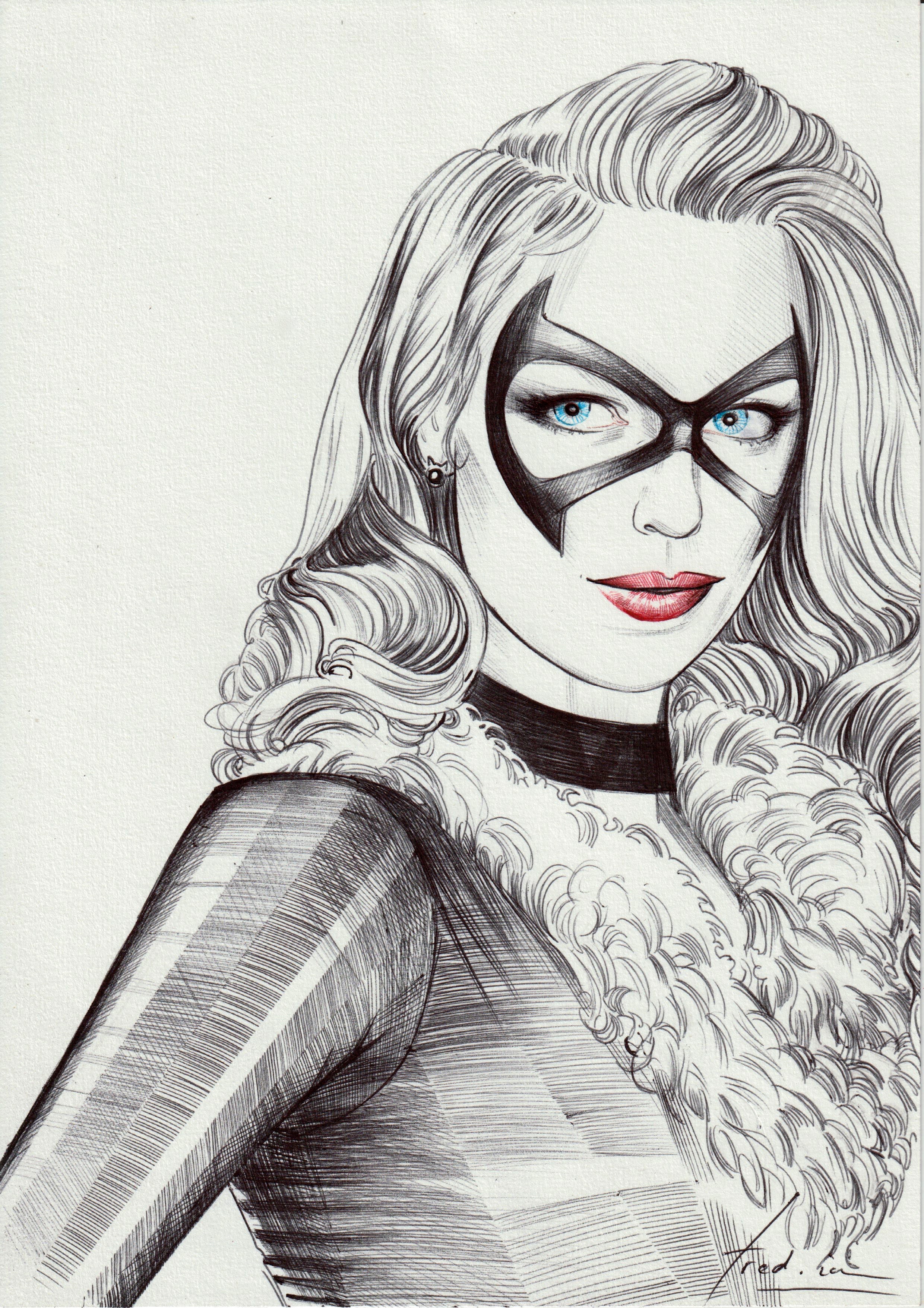 Fred Ian Original Art Black Cat Illustration