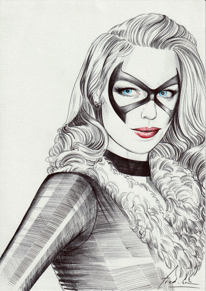 Fred Ian Original Art Black Cat Illustration