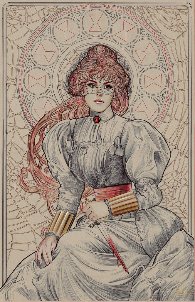Fred Ian Original Art Black Widow Art Nouveau Collection (published inside the book) Comic Art