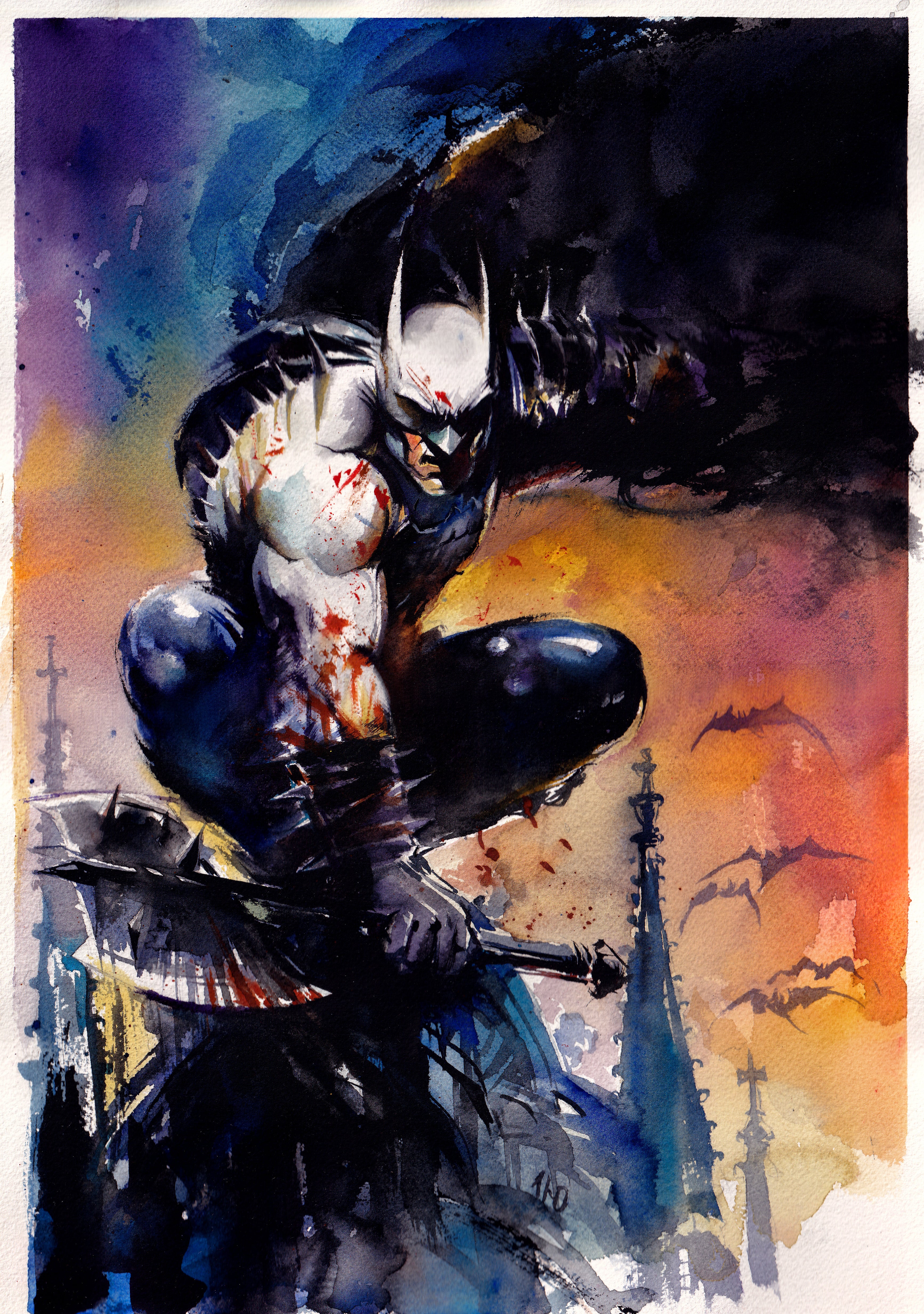 Ito Original Art Batman Illustration