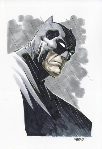 Jesus Merino Original Art Batman A4 Headshot Illustration