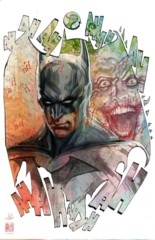 David Mack Deadly Duo Batman & Joker 12x18" Limited Edition Giclee