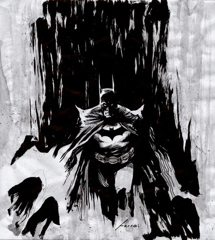 Viktor Farro Original Art Batman Shadows Illustration