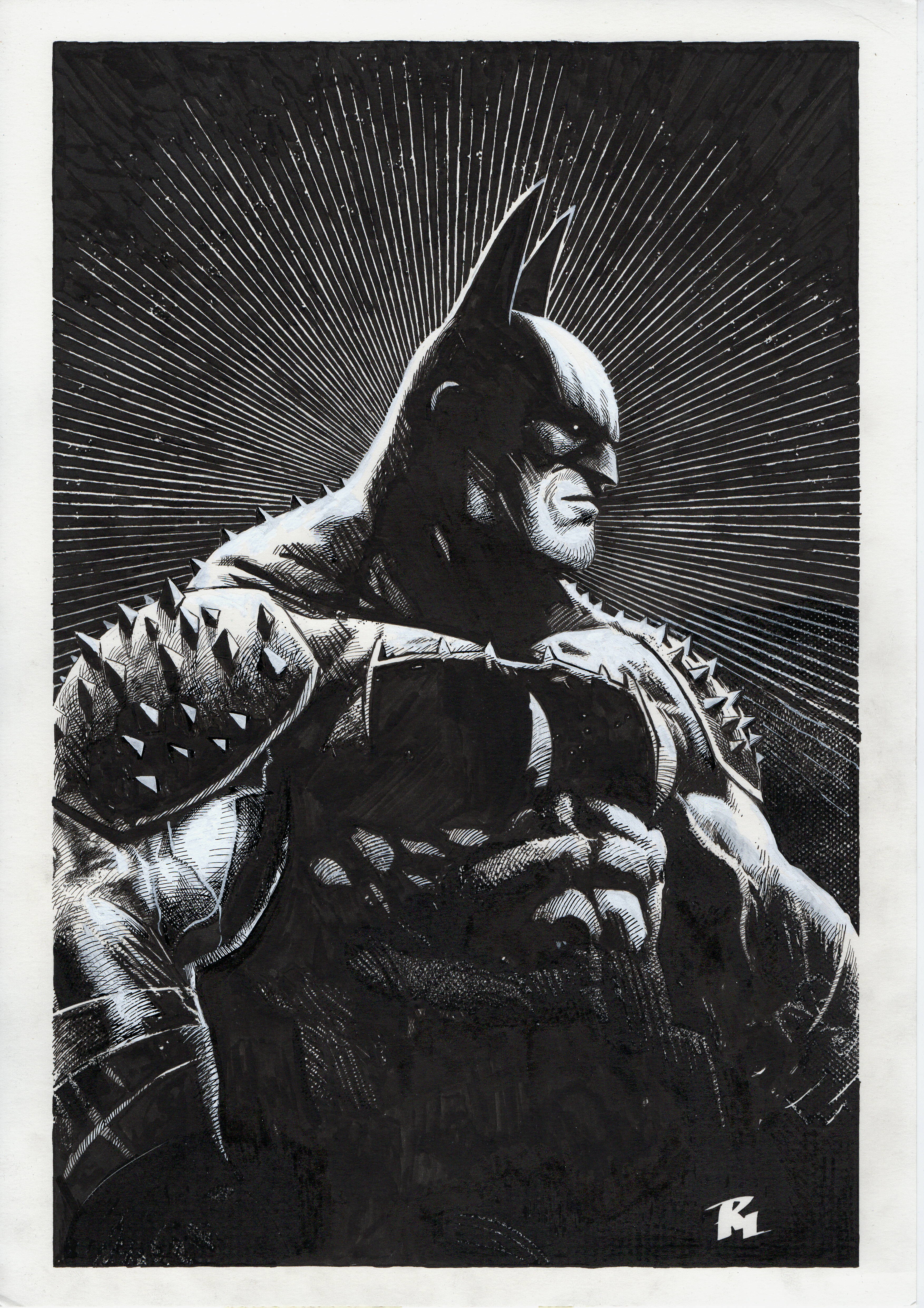 Riccardo Latina Original Art Batman Illustration