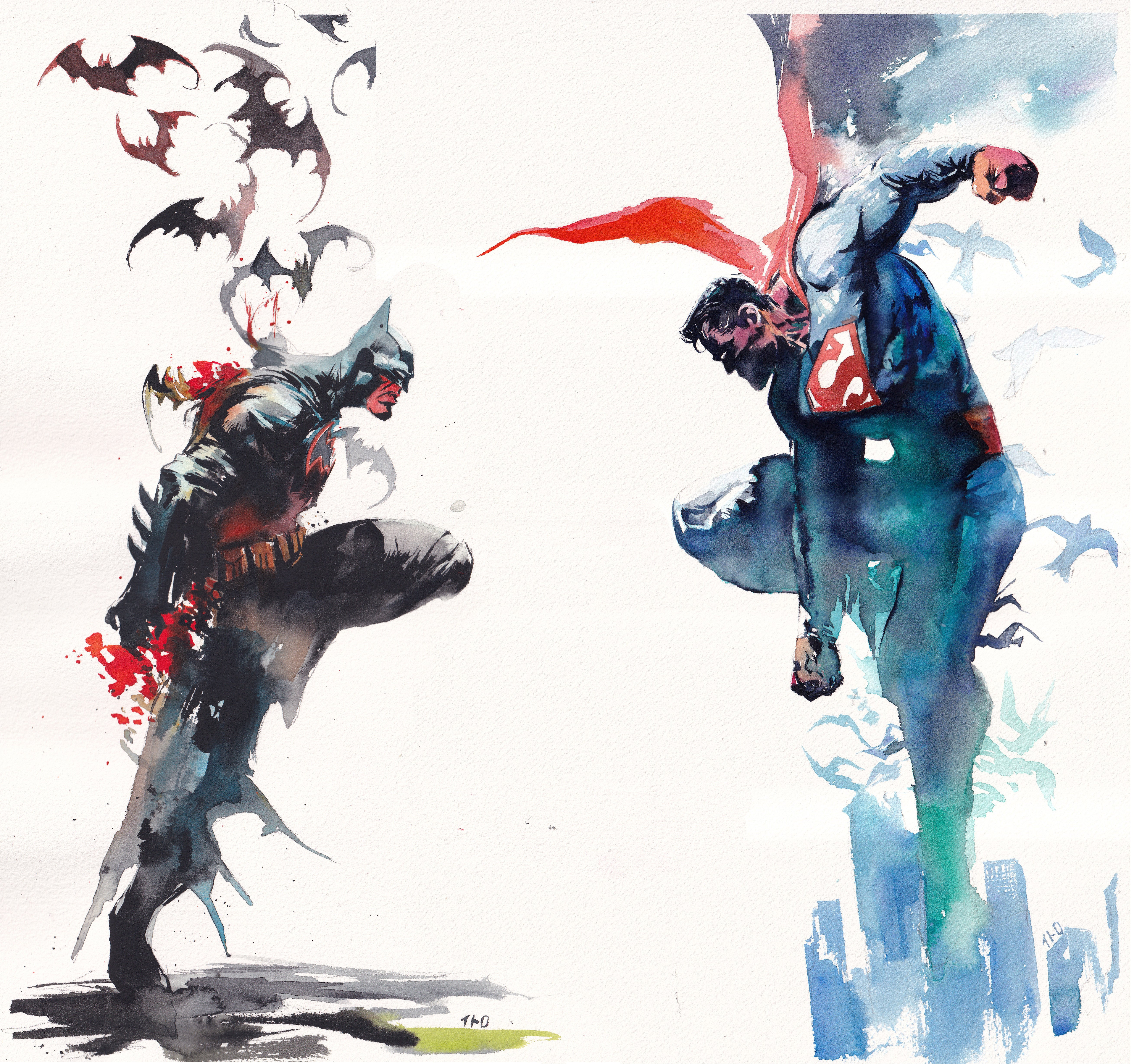 Ito Batman vs Superman 17x16” Limited Edition Giclee