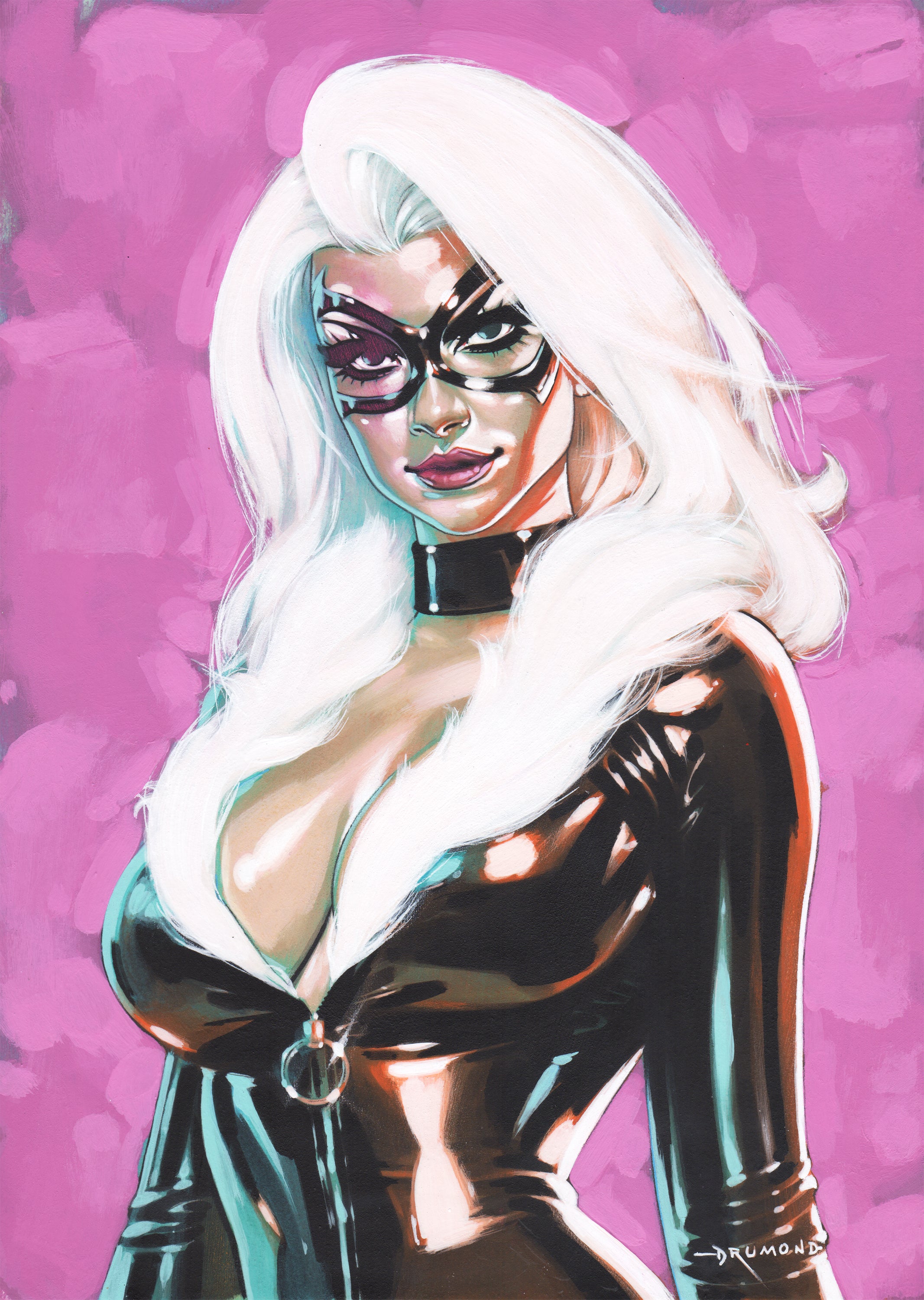 Ricardo Drumond Original Art Black Cat Illustration