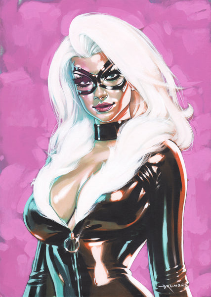 Ricardo Drumond Original Art Black Cat Illustration