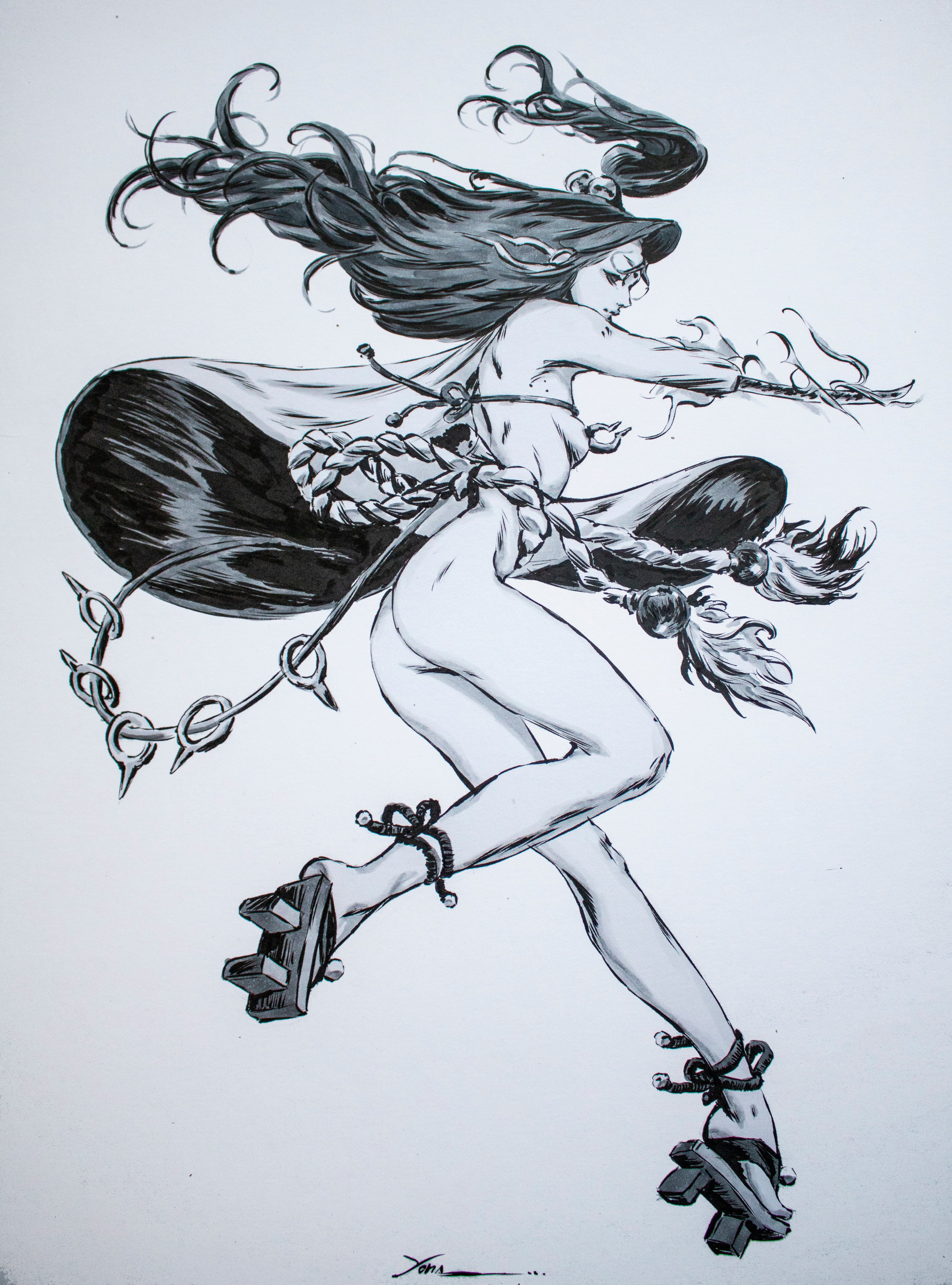 Yona Saura Original Art Blade Doll 2 Illustration