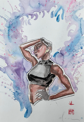 David Mack Original Art Rise of the Powers of X #2 Storm Cover Watercolour Study