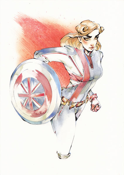 Chuma Hill Original Art A4 Captain Britain Illustration