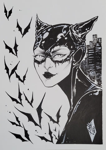 Francesca Fantini Original Art Catwoman Illustration