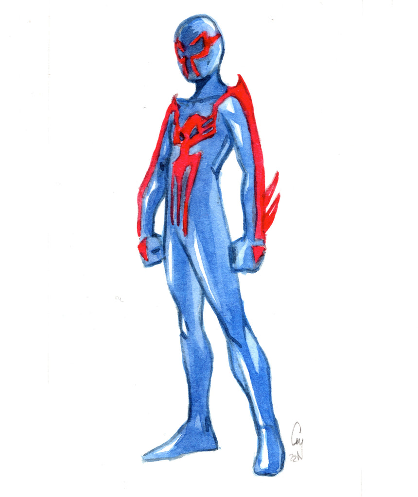 Guillaume Martinez Original Art Spider-Man 2099 Spider-Verse Minis Collection (includes standing desk frame) Comic Art