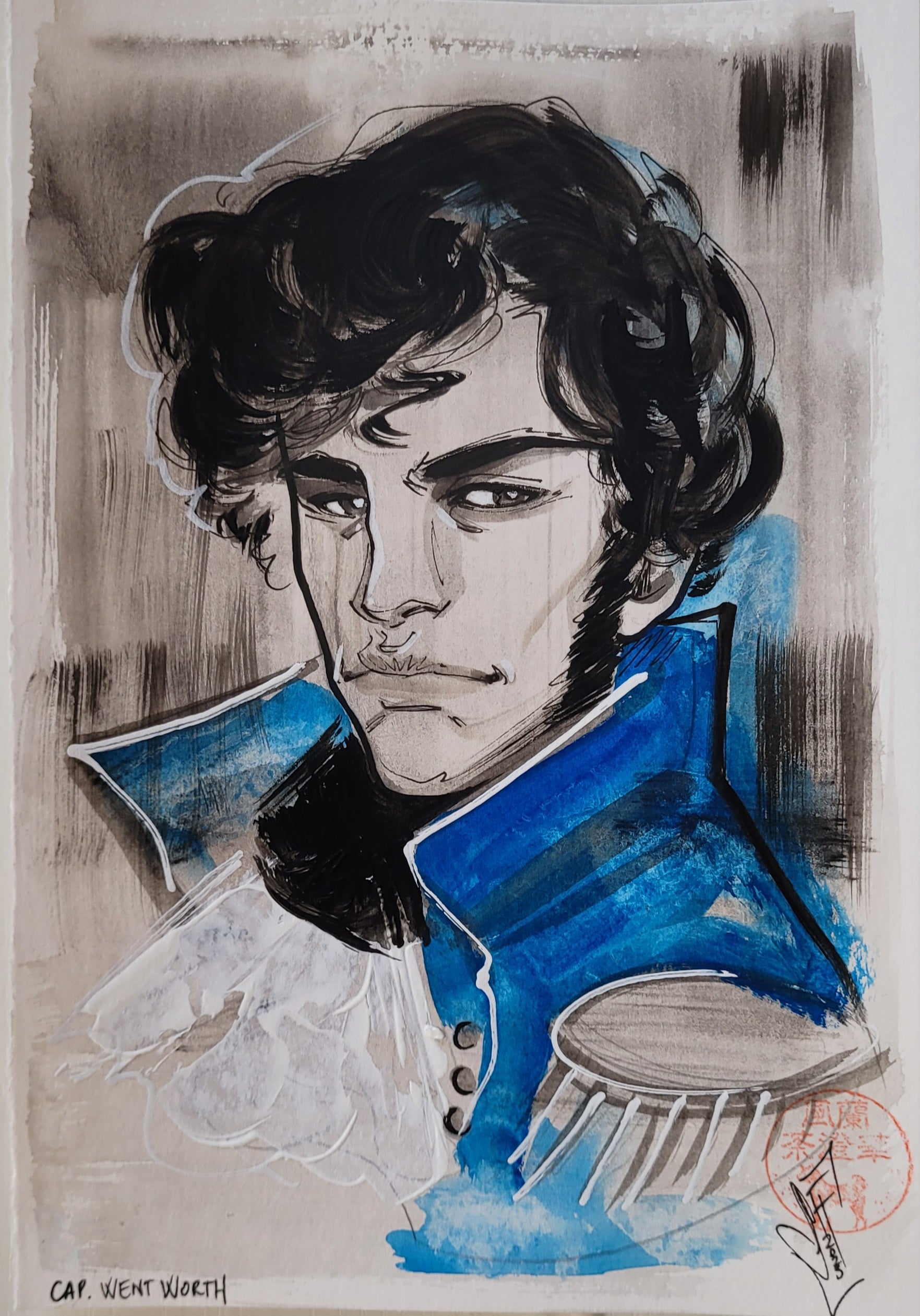 Francesca Fantini Original Published Upper Deck Captain Wentworth Art