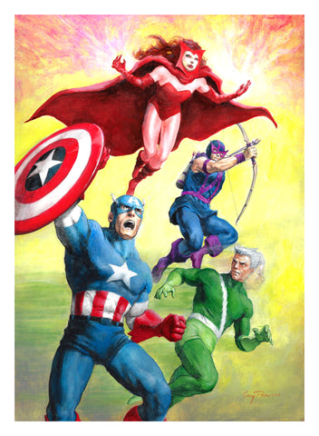 NYCC @ HOME SPECIAL OFFER Casey Parsons Original Art Cap's Kooky Quartet Marvel Flair Upper Deck Card Art