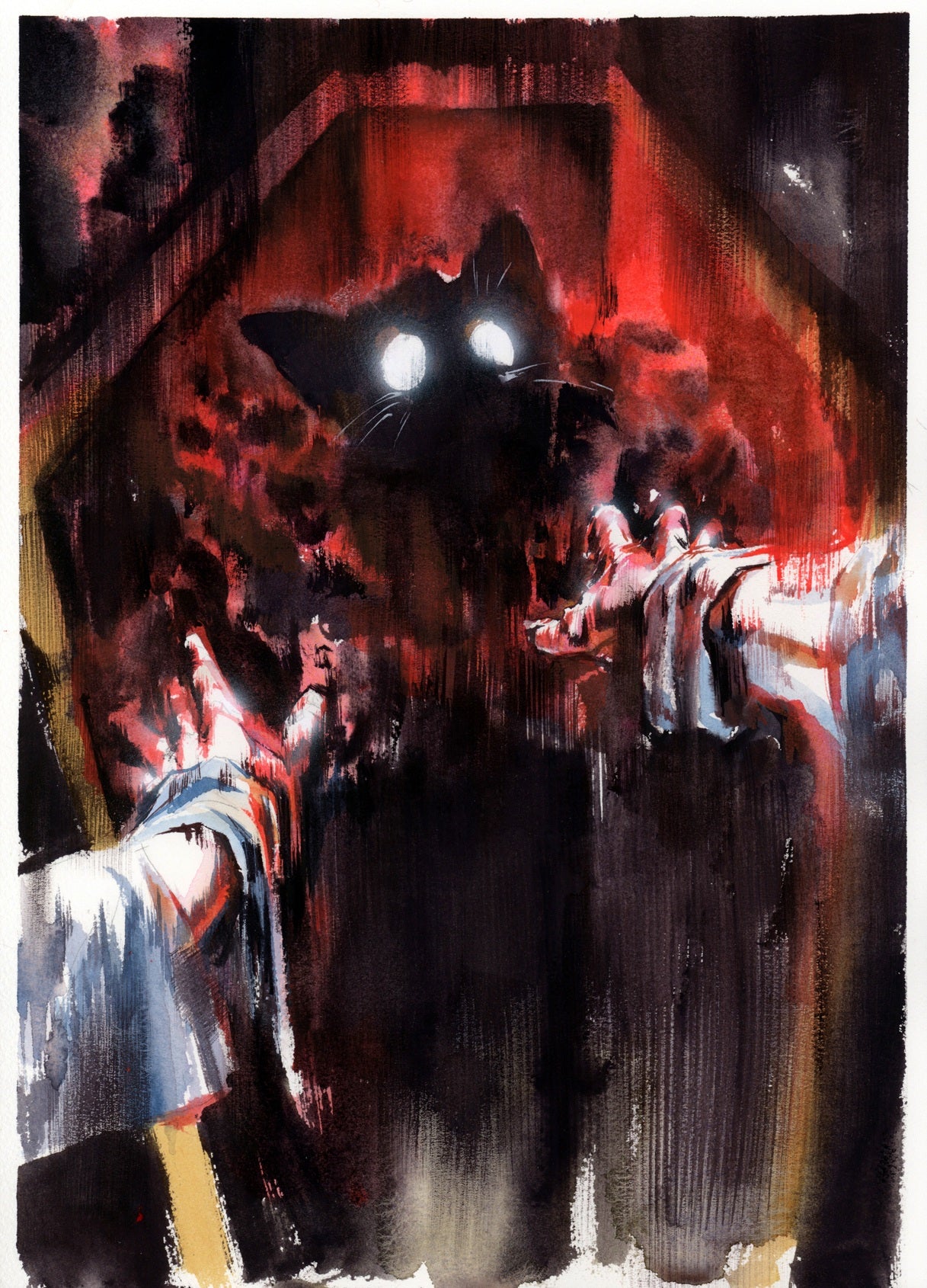 Ito Original Art Stuff of Nightmares Cat in the Coffin #1 Cover